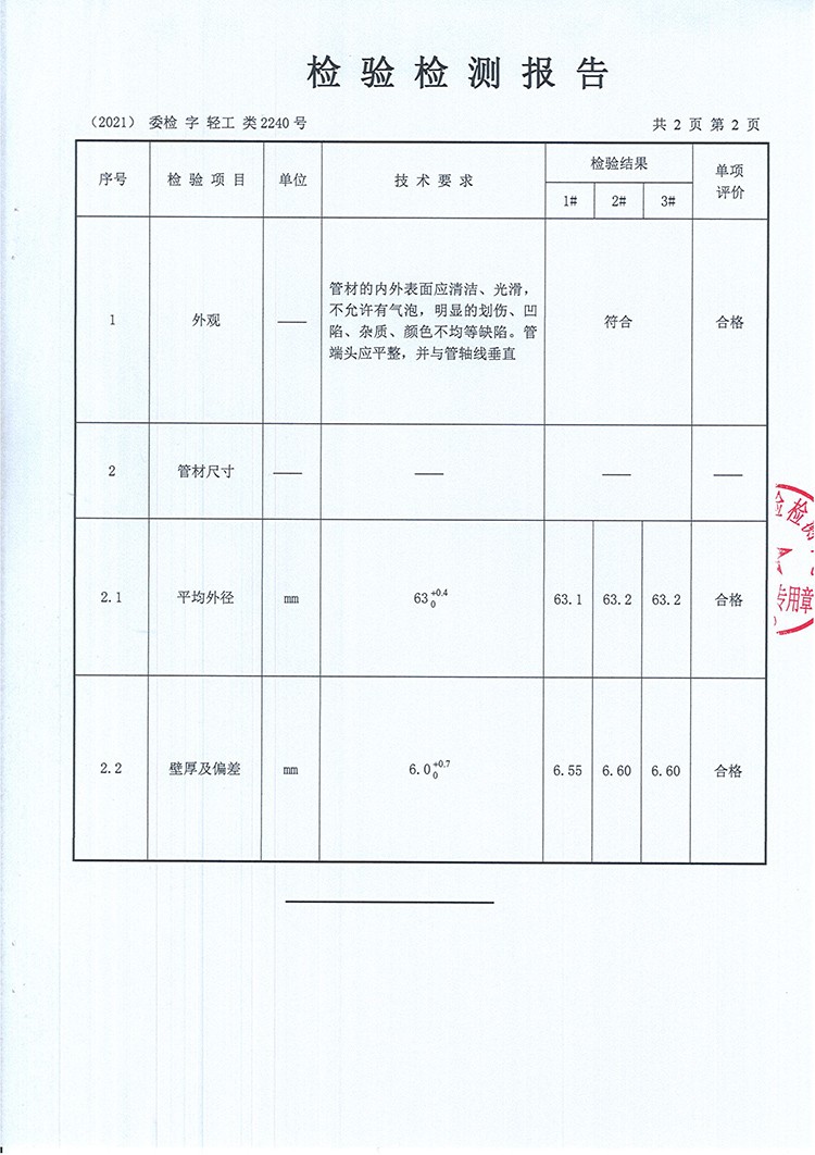 PE管材檢測(cè)報(bào)告